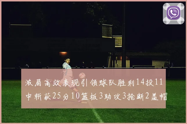 浓眉高效表现引领球队胜利14投11中斩获25分10篮板3助攻3抢断2盖帽